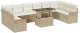 vidaXL 11-elementowy zestaw sof ogrodowych z poduszkami beżowy poli rattan 2