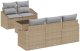vidaXL Zestaw Sof 6-Częściowych z Poduszkami Beżowy Polirattan 2
