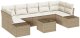 vidaXL 8-częściowy zestaw sof ogrodowych z poduszkami beżowym polirattanem 2