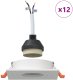 vidaXL Lampy wpuszczane  12 szt. Kwadrat GU10 Białe 91x91 mm 3