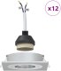 vidaXL Reflektory wpuszczane 12 sztuk Kwadrat GU10 Srebrny 91x91 mm 3