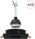 vidaXL Reflektory wpuszczane  12 szt. Kwadrat GU10 Czarny 91x91 mm 3