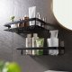 PÓŁKA Metalowa PRYSZNICOWA Czarna LOFT Podwójna 2x 5