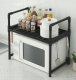PÓŁKA KUCHENNA pod mikrofalówkę SZAFKA ORGANIZER CZARNA 2poziomy 48cm REGAŁ 7