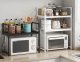 PÓŁKA KUCHENNA pod mikrofalówkę SZAFKA ORGANIZER CZARNA 2poziomy 48cm REGAŁ 8