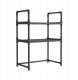 ITIMPORT PÓŁKA KUCHENNA pod mikrofalówkę SZAFKA ORGANIZER CZARNA 3poziomy 48cm REGAŁ 2