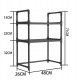 ITIMPORT PÓŁKA KUCHENNA pod mikrofalówkę SZAFKA ORGANIZER CZARNA 3poziomy 48cm REGAŁ 3