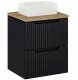 CZARNA szafka łazienkowa NOVA BLACK 82-50 z umywalką i blatem OAK 50 cm 1