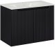 CZARNA szafka łazienkowa z umywalką 80 cm NOVA BLACK 82-80 RYFLOWANY front 1
