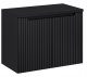 CZARNA RYFLOWANA szafka łazienkowa NOVA BLACK z umywalką i blatem OAK 80 cm 2