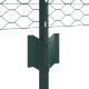 Posty płotów vidaXL 11 szt. U-kanał Zielony 40 cm Stal, Płot sześciokątny vidaXL Zielony 0.4x100 m Stal 5