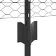 Słupki ogrodzeniowe vidaXL 11 szt. U-Kanał Szary 40 cm Stal, Sześciokątne ogrodzenie vidaXL Szare 0.4x25 m Stal 5