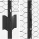 vidaXL vidaXL Słupki ogrodowe 22 szt. U-Channel Szary 160 cm Stal, vidaXL Płot sześciokątny Szary 1.6x50 m Stal 7