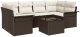 vidaXL Zestaw Sof Ogrodowych 7 Części z Poduszkami Brązowy Poli Rattan 2