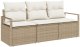 vidaXL 3-częściowy zestaw sof ogrodowych z poduszkami beżowy polirattan, 2-osobowa sofa ogrodowa z miejscem do przechowywania i poduszkami beżowy polirattan 2