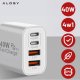 Ładowarka sieciowa 40W 2x USB 2x USB-C Alogy Super Fast Charger Szybkie ładowanie PowerDelivery PD Biała 1