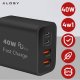 Ładowarka sieciowa 40W 2x USB 2x USB-C Alogy Super Fast Charger Szybkie ładowanie PowerDelivery PD Czarna 2
