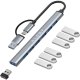 Hub 7w1 USB-C z USB 3.0 do 7x USB-A (1x3.0 + 6x2.0)  Alogy MultiHub Do Notebooka Laptopa 16