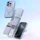 Etui skórzane do iPhone 16 Pro Max Dux Ducis Lawa z portfelem MagSafe Błękitne 3