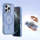 Etui skórzane do iPhone 16 Pro Max Dux Ducis Lawa z portfelem MagSafe Błękitne 5