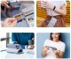 Etui skórzane do iPhone 16 Pro Max Dux Ducis Lawa z portfelem MagSafe Błękitne 6