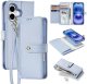 Etui skórzane do iPhone 16 Dux Ducis Lawa z portfelem MagSafe błękitne 1