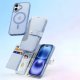 Etui skórzane do iPhone 16 Dux Ducis Lawa z portfelem MagSafe błękitne 3