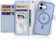 Etui skórzane do iPhone 16 Dux Ducis Lawa z portfelem MagSafe błękitne 6