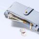 Etui skórzane do iPhone 16 Dux Ducis Lawa z portfelem MagSafe błękitne 9