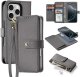 Etui skórzane do iPhone 16 Pro Max Dux Ducis Lawa z portfelem MagSafe szare 1