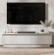 Uniwersalna Szafka RTV Nowoczesna Komoda RTV Glamour Ryflowane fronty Biały Mat 140 cm 3