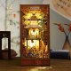 DIY Drewniane PUZZLE 4D OŚWIETLENIE ULICZKA PODPÓRKA NA PÓŁKĘ DO KSIĄŻEK 5