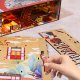 DIY Drewniane PUZZLE 4D DIODY LED ULICZKA STYL CHIŃSKI PODPÓRKA DO KSIĄŻEK 6