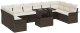 vidaXL Zestaw Sofy Ogrodowej 11 Części z Poduszkami Brązowy Poli Rattan 2