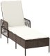 vidaXL Leżak Brązowo-kremowy Rattan PE 157 x 55 x 92 cm Składany 2