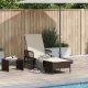 vidaXL Leżak Brązowo-kremowy Rattan PE 157 x 55 x 92 cm Składany 3