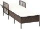 vidaXL Leżak Brązowo-kremowy Rattan PE 157 x 55 x 92 cm Składany 4