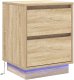 vidaXL Szafka nocna z oświetleniem LED Dąb Sonoma 39x34,5x50 cm 2