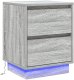 vidaXL Szafka nocna  z LED-ami Szary Sonoma 39x34,5x50 cm 1