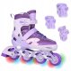NA0189 ZESTAW LED ŁYŻWOROLKI OCHRANIACZE MOONBEAM FIOLETOWE ROZM. M(35-38) NILS EXTREME 1