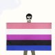 FLAGA TĘCZOWA LGBT DUŻA 90x150cm GENDERFLUID F4 5