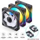 Jonsbo ZL-120BR PWM ARGB Lüfter 3er Pack, umgekehrte Ausrichtung - 120mm, schwarz 1