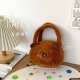 Torba Pluszowa Z Kapibarą Z Różą Brązowy 20cm 4