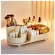Organizer na pędzle, kosmetyki, ryflowany obrotowy kremowy 34,5x14,7x14,3cm CB56K 2