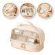 Kosmetyczka organizer na kosmetyki kremowa dwupoziomowa 23x13,5x16cm KS115B 1