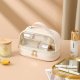 Kosmetyczka organizer na kosmetyki kremowa dwupoziomowa 23x13,5x16cm KS115B 1