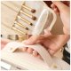 Kosmetyczka organizer na kosmetyki kremowa dwupoziomowa 23x13,5x16cm KS115B 5
