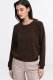 Bluza z dzianiny prążkowanej z długim rękawem - brąz - BL08 (kolor brąz, rozmiar 38) 5