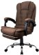 Fotel biurowy obrotowy BOSS z podnóżkiem - brązowy MATERIAŁ KO22BR-MAT 2