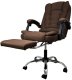 Fotel biurowy obrotowy BOSS z podnóżkiem - brązowy MATERIAŁ KO22BR-MAT 4